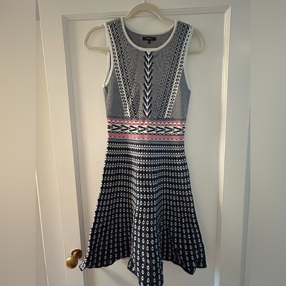 RW&CO. Black and White Knit Midi Dress